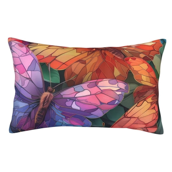 KLL Colorful Butterfly Cluster Pillow Covers Envelope Closure,Super Soft and Cozy Fuzzy Fleece Pillow Case Cover 20"x30"