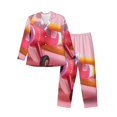 thumbnail image 1 of KLL Colorful Cartoon Biplane Sleepwear Mens Flannel Pajamas,Long Cotton Pj Set, 1 of 7