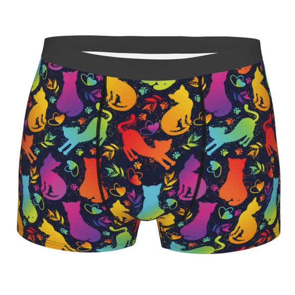 KLL Colorful Cats Men's Cotton Boxer Briefs Underwear-X-Large