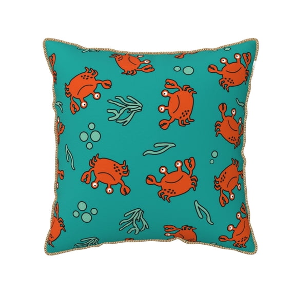 KLL Colorful Crab Decorative Throw Pillow Covers Velvet Soft for Couch Sofa Bedroom Living Room Outdoor (No pillow core)- 20"x20"