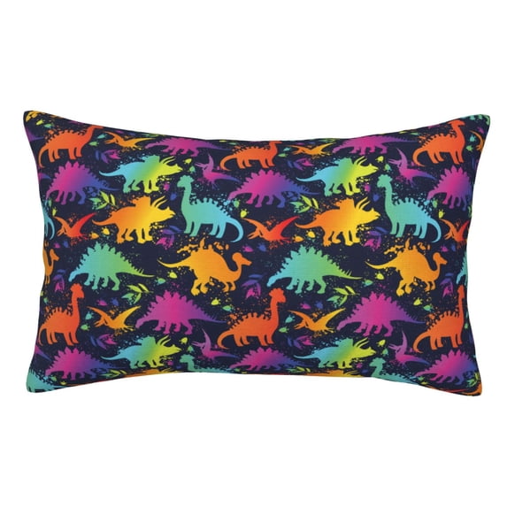 KLL Colorful Dinosaur Pillow Covers Envelope Closure,Super Soft and Cozy Fuzzy Fleece Pillow Case Cover (No pillow core) 20"x30"