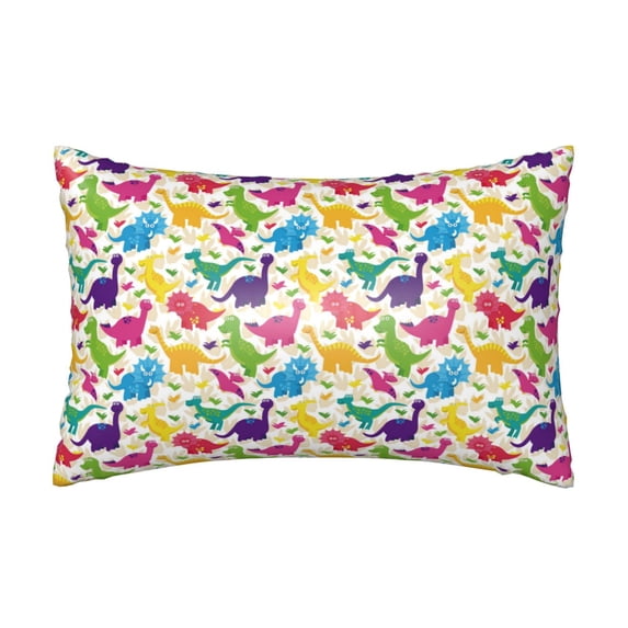 KLL Colorful Dinosaurs Pattern Silk Pillowcase for Hair and Skin Standard Size 20"X 30" Soft Breathable Pillow Covers for Sleeping