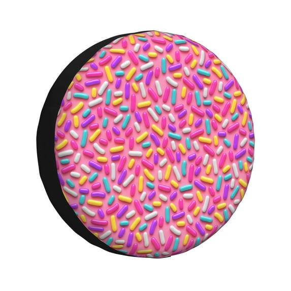 KLL Colorful Donuts 1 Pattern 14-17 inch Spare Tire Cover Universal Wheel Protector for Truck SUV Trailer Camping Rv Tire Covers-17 inch
