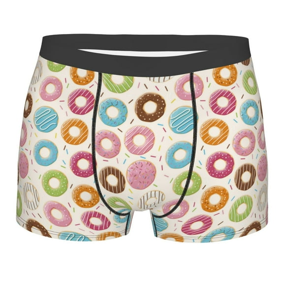 KLL Colorful Donuts Men's Cotton Boxer Briefs Underwear-Small