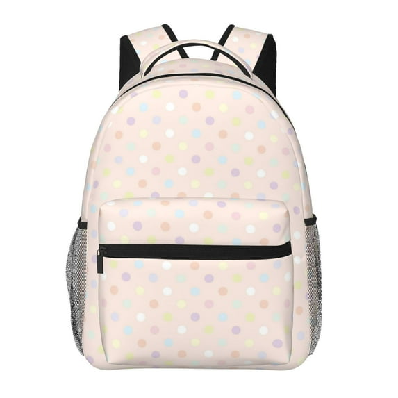 KLL Colorful Dots Print Casual Backpack for Men Women,Travel Casual Backpack Outdoor Activities Bag Daypack for Travel Hiking Shopping Daily
