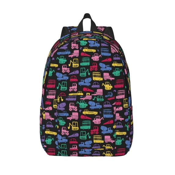 KLL Colorful Excavator Print Travel Laptop Backpack - College Backpack Business Work Bag Nurse Bag Casual Daypack for Weekender Business Hiking -Small