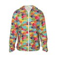 thumbnail image 1 of KLL Colorful Fish 2 Print Men's Women’s UPF 50+ Sun Protection Outdoor Hoodie Jacket Long Sleeve Fishing Hiking Performance Shirt-3X-Large, 1 of 6