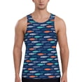 thumbnail image 1 of KLL Colorful Fish 3 Print Men's Muscle Gym Workout Stringer Tank Tops Bodybuilding Fitness T-Shirts Tank Tops Men-XX-Large, 1 of 7