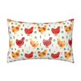 thumbnail image 1 of KLL Colorful Flower Chickens Pattern Silk Pillowcase for Hair and Skin Standard Size 20"X 30" Soft Breathable Pillow Covers for Sleeping, 1 of 1