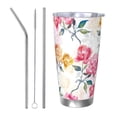 thumbnail image 1 of KLL Colorful Flowers Print 40oz Stainless Steel Insulated Car Cup with Spillproof Lid - Keep Your Drink Hot or Cold on the Go-Straw Three-piece Set, 1 of 8
