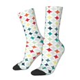 thumbnail image 1 of KLL Colorful Geometric Print Cool Socks Men's Women's Crew Socks Funny Crazy Novelty Stockings, 1 of 6