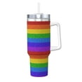thumbnail image 1 of KLL Colorful Glitter Rainbow Print 40oz Stainless Steel Insulated Car Cup Coffee Mug with Spillproof Lid - Keep Your Drink Hot or Cold on the Go, 1 of 8