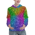 thumbnail image 1 of KLL Colorful Glitter for Womens Pullover Hoodie with Pocket Hooded Long Sleeve Shirts Sweatshirt for Women-Medium, 1 of 7