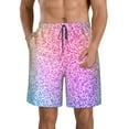 thumbnail image 1 of KLL Colorful Glitters Men's Casual Summer Beach Shorts Hawaiian Shorts with Pockets-3X-Large, 1 of 5