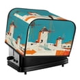 thumbnail image 1 of KLL Colorful Greek Windmills Print 4 Slice Toaster Dust Covers Kitchen Small Appliance Cover with 2 Pockets,Can hold Jam Spreader Knife & Toaster Tongs (12.4 x 10.6 x 8.2), 1 of 6