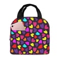 thumbnail image 1 of KLL Colorful Hearts Print Insulated Lunch Bag Women, Reusable Cute Tote Lunch Box for Adult & Men, Leakproof Cooler Lunch Bags for Work Office Travel Picnic, 1 of 5