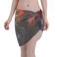 thumbnail image 1 of KLL Colorful Ink Style Dragon Print Women's Sarong Coverups Short Bathing Suit Wrap Skirt Beach Wrap Swimsuit Cover Ups, 1 of 6