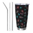 thumbnail image 1 of KLL Colorful Insect Print 40oz Stainless Steel Insulated Car Cup with Spillproof Lid - Keep Your Drink Hot or Cold on the Go-Straw Three-piece Set, 1 of 8