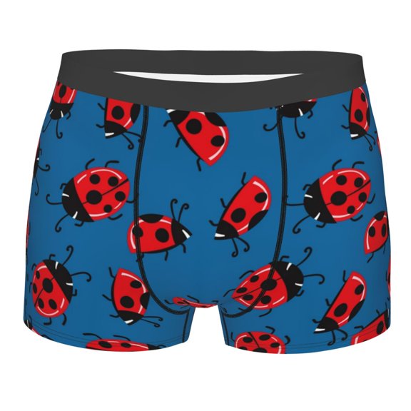 KLL Colorful Ladybird Men's Cotton Boxer Briefs Underwear-Medium