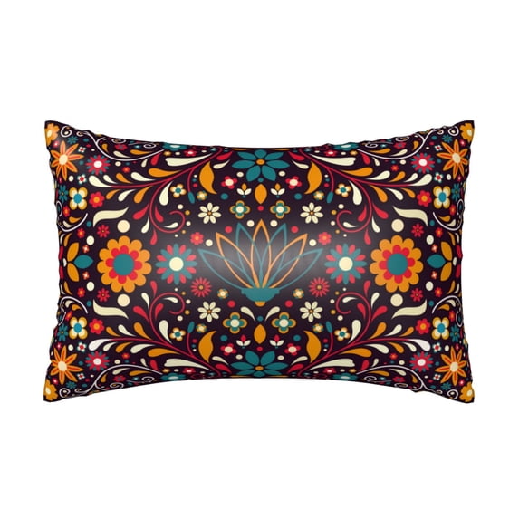 KLL Colorful Mexican2 Pattern Silk Pillowcase for Hair and Skin Standard Size 20"X 30" Soft Breathable Pillow Covers for Sleeping
