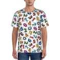 thumbnail image 1 of KLL Colorful Numbers for Men's Baseball Shirts,Short Sleeve Casual Shirts Button Down Shirt for Men Beach Summer Wedding Shirt-Medium, 1 of 1