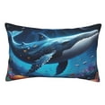 thumbnail image 1 of KLL Colorful Ocean Whale Pillow Covers Envelope Closure,Super Soft and Cozy Fuzzy Fleece Pillow Case Cover (No pillow core） 20"x30", 1 of 5