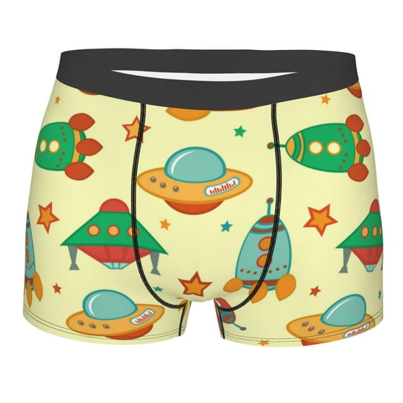 KLL Colorful Outer Space Men's Cotton Boxer Briefs Underwear-Large