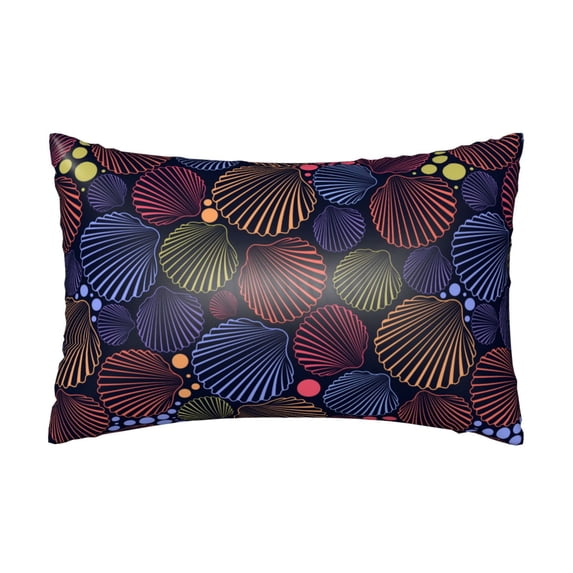 KLL Colorful Shells Pattern Silk Pillowcase for Hair and Skin Standard Size 20"X 30" Soft Breathable Pillow Covers for Sleeping