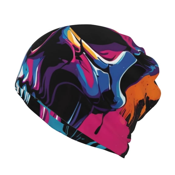 KLL Colorful Skull Pirnt Wicking Running Beanie Head Wrap Cycling Bandana for Men Women