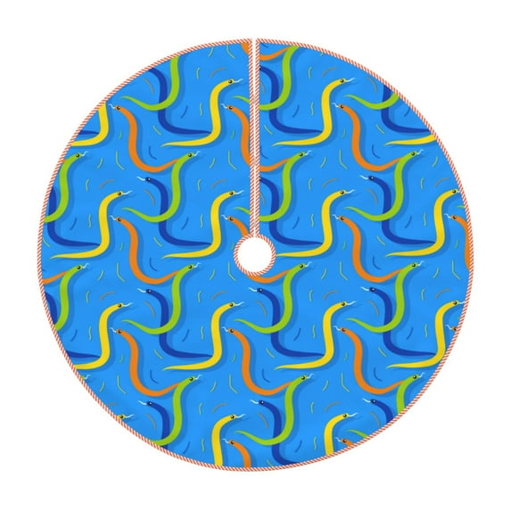 KLL Colorful Snake Christmas Tree Skirt 48" ,Party Decorations Farmhouse for Christmas Decorations Holiday Party