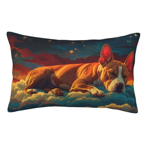 KLL Colorful Starry Sky Sleep Dog Pillow Covers Envelope Closure,Super Soft and Cozy Fuzzy Fleece Pillow Case Cover (No pillow core） 14"x20"