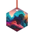 thumbnail image 1 of KLL Colorful Surreal Landscape Pattern Acrylic Christmas Ornaments,1 PCS Xmas Tree Decor with Ribbon 3" Christmas Décor Christmas Pendant for Hanging on Tree & Party Favors-Hexagon, 1 of 7