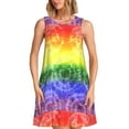 thumbnail image 1 of KLL Colorful Tie Dye Pattern Womens Summer Dresses 2025,Loose Round Neck Sleeveless Sundresses Tank Dresses with Pockets, 1 of 7