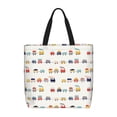 thumbnail image 1 of KLL Colorful Trains Pattern Aesthetic Tote Bag for Women Beach Bag Shopping Bags Shoulder Bag Reusable Grocery Bags, 1 of 5