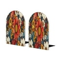 thumbnail image 1 of KLL Colorful Vintage Floral Pattern Print Wood Book Ends for Shelves,1 Pair Wood Bookends Book Holder Stand Decorative, Book Stoppers for Heavy Duty Books CD File Video Games, 1 of 8