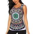 thumbnail image 1 of KLL Colorful With Blue Oriental Print Womens Tank Top Sleeveless Workout Tops Athletic Running Shirts Yoga Gym Clothes-Small, 1 of 7