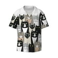 thumbnail image 1 of KLL Colors Cats Print Men's Shirt Short Sleeve Button Down Summer Cuba Beach Shirts- Medium, 1 of 7