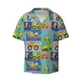 thumbnail image 1 of KLL Construction Machinery Print Men's Shirt Short Sleeve Button Down Summer Cuba Beach Shirts- X-Large, 1 of 7