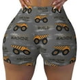 thumbnail image 1 of KLL Construction Machines Pattern Workout Shorts for Women Scrunch Short Gym Yoga Running Sport Active Exercise Fitness Shorts, 1 of 8