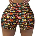thumbnail image 1 of KLL Construction Truck Pattern Workout Shorts for Women Scrunch Short Gym Yoga Running Sport Active Exercise Fitness Shorts, 1 of 8