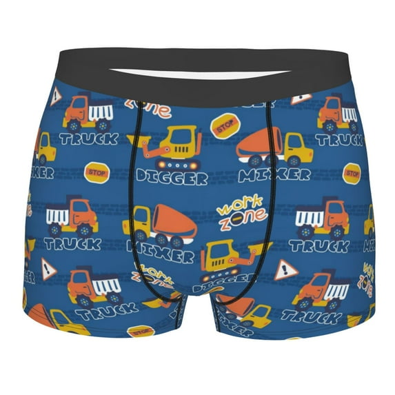 KLL Construction Vehicles Men's Cotton Boxer Briefs Underwear-XX-Large