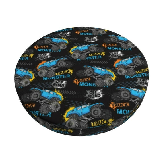 KLL Cool Off-Road Vehicle Round Bar Chair Cushion Cover 13 inch ,Bar Stool Protector with Elastic, Soft Washable