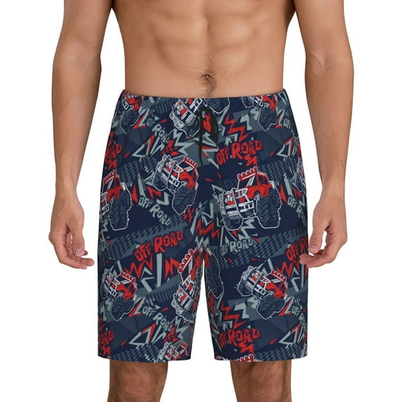 KLL Cool Red Off-Road Vehicle for Men's 1-Pack Shorts,Sleep Pajama Shorts for Men Soft Pj Shorts Men's Pajama Bottoms Sleepwear -X-Large
