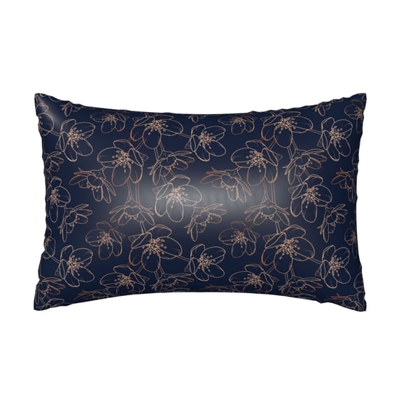 KLL Copper-Gold Gloss Outline Cherry Pattern Silk Pillowcase for Hair and Skin Standard Size 20"X 30" Soft Breathable Pillow Covers for Sleeping