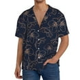 thumbnail image 1 of KLL Copper-Gold Gloss Outline Cherry Print Men's Shirt Short Sleeve Button Down Summer Cuba Beach Shirts- XX-Large, 1 of 5
