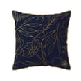 thumbnail image 1 of KLL Copper-Gold Gloss Outline Flower Decorative Throw Pillow Covers Velvet Soft for Couch Sofa Bedroom Living Room Outdoor (No pillow core)- 20"x20", 1 of 5