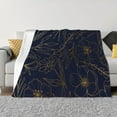 thumbnail image 1 of KLL Copper-Gold Gloss Outline Flower Print Fleece Throw Blanket, Horizontal Fleece Bedding Cute Soft Blankets Comfy Fleece Flannel Plush Home Decor for Couch & Bed -80"x60", 1 of 9
