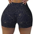 thumbnail image 1 of KLL Copper-Gold Gloss Outline Peony Pattern Workout Shorts for Women Scrunch Short Gym Yoga Running Sport Active Exercise Fitness Shorts, 1 of 5