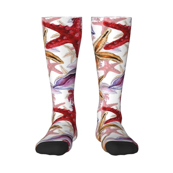 KLL Coral Reef Print Cool Socks Men's Women's Crew Socks Funny Crazy Novelty Stockings
