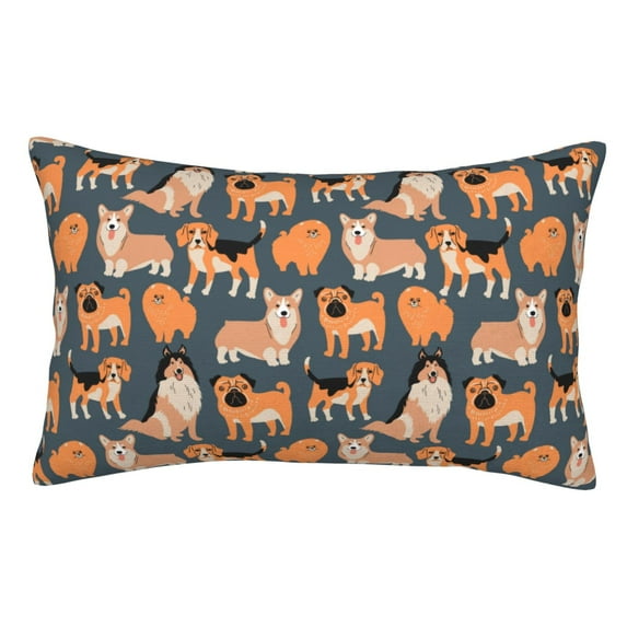 KLL Corgi Collie Pug Pillow Covers Envelope Closure,Super Soft and Cozy Fuzzy Fleece Pillow Case Cover 20"x30"
